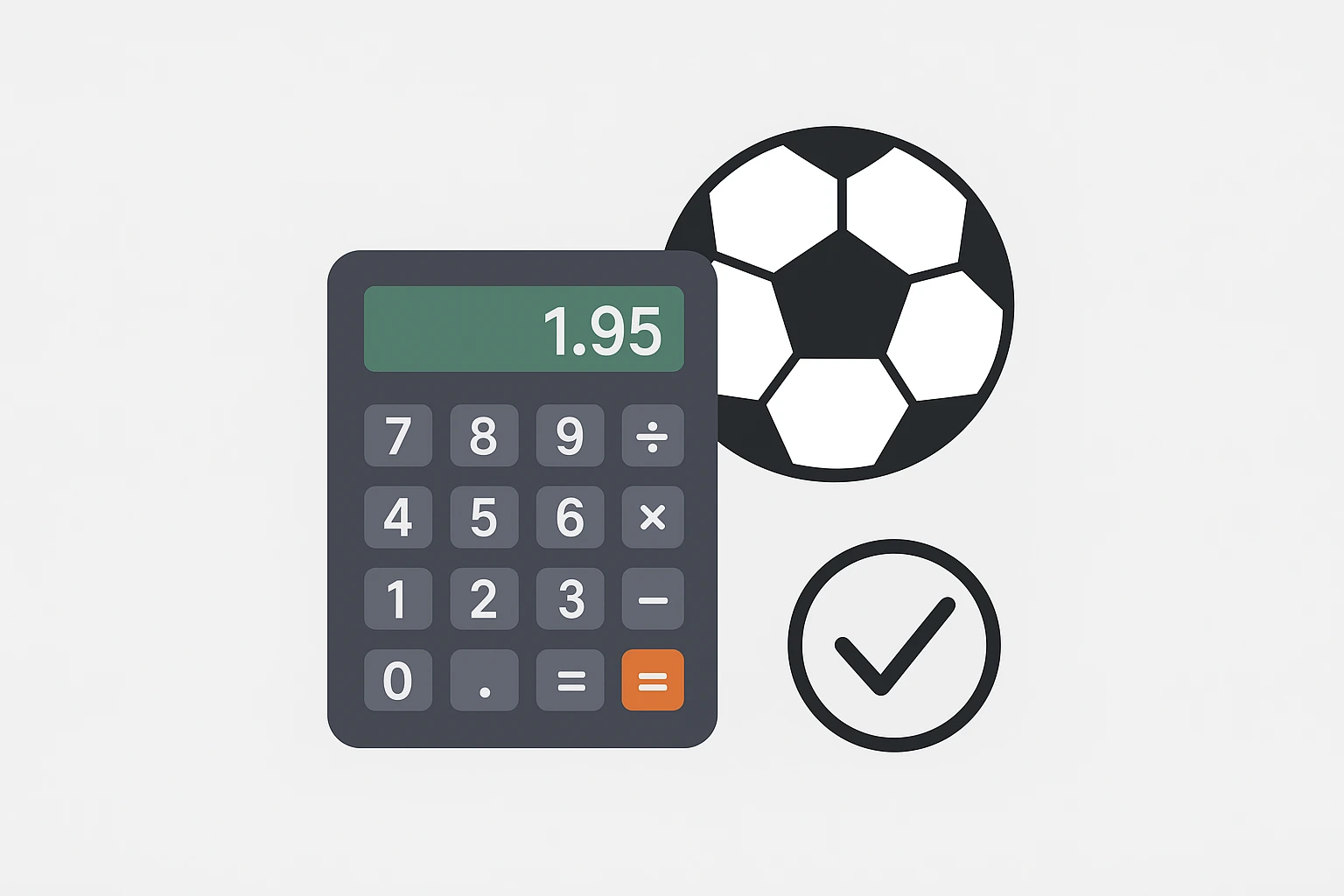 Illustration of sports arbitrage featuring betting elements and a calculator for surebet calculations.